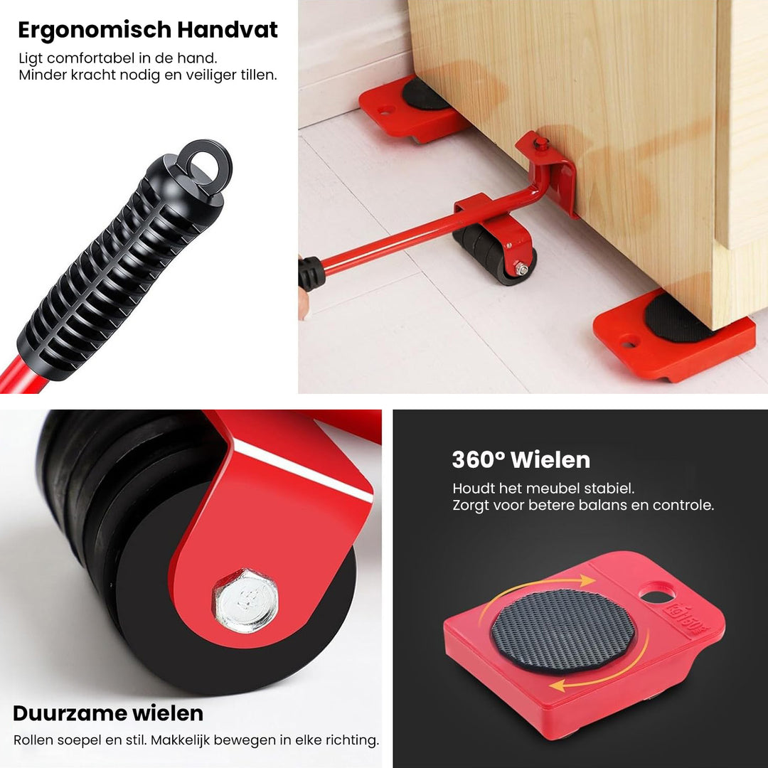 Meubellifter met Transportwielen - Alles-in-één set voor het veilig verplaatsen van meubels